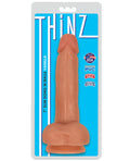 Curve Toys Large Dildo | Thinz 7" Big Dildo with Balls | Slim Vanilla Suction Cup Dildo