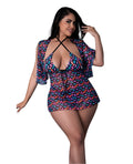Hazy Dayz Gummy Bears Blacklight Reactive Halter Top w/Thong & Dress 3 pc Set - Multi QN