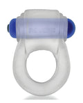 Hunkyjunk Revring Cock Ring w/Vibe - Clear w/Blue Vibe