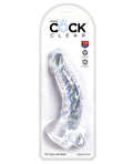 King Cock Large Dildo | Clear 7.5" Big Dildo with Balls | Realistic Dildo | Suction Cup Dildo