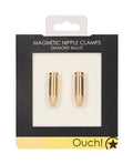 Shots Ouch Bullet Magnetic Nipple Clamps - Gold