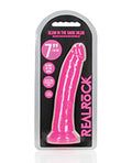 Shots RealRock 7" Big Dildo | Slim Pink Realistic Dildo | Glow in the Dark Suction Cup Dildo