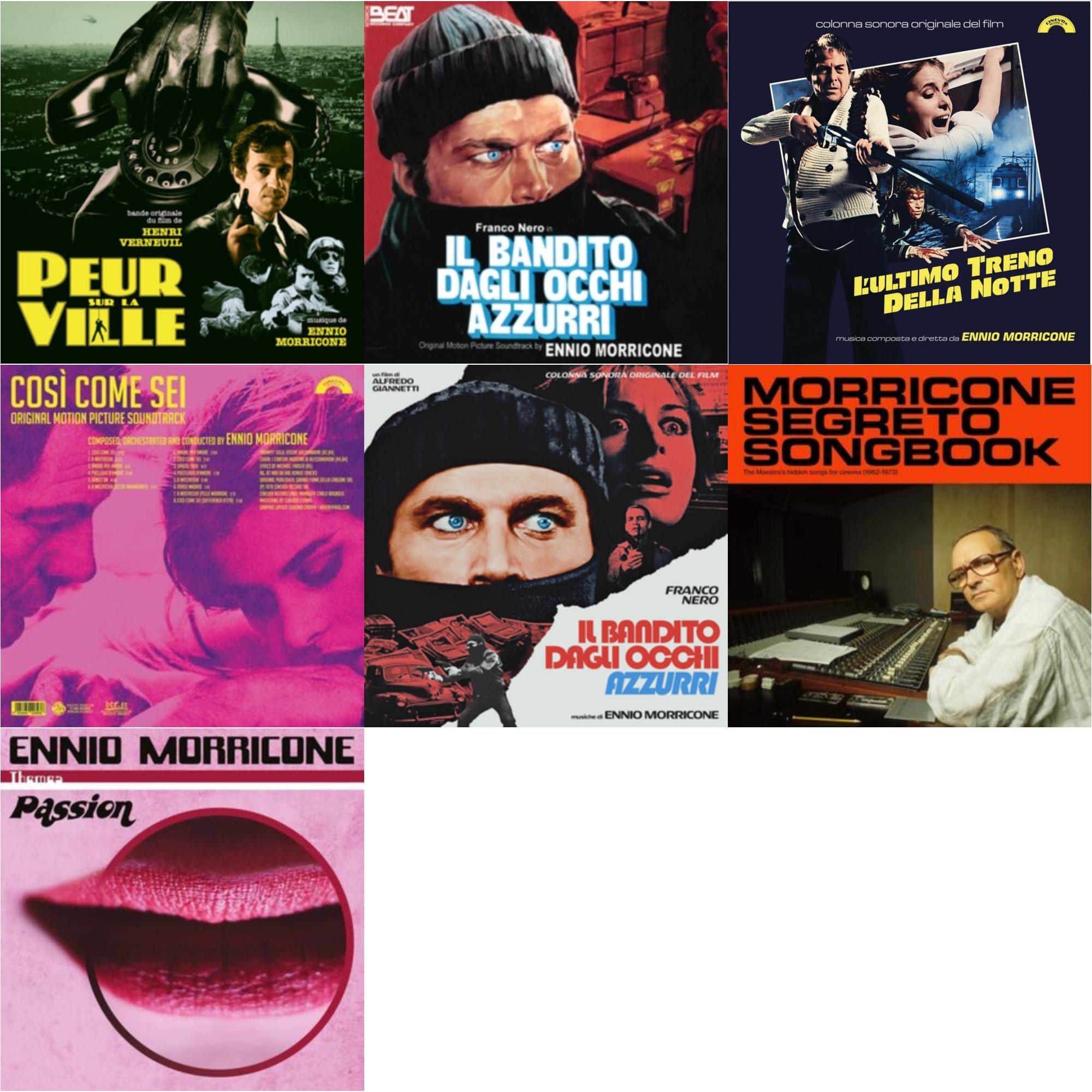 Ennio Morricone - Peur Sur La Ville (Gatefold Sleeve Designed By Eric Adrian Lee) & Blue-Eyed Bandit (Il Bandito Dagli Occhi Azzurri) Ost & L’Ultimo Treno Della Notte (Yellow LP Vinyl) & Così Come Sei Ost (Limited/180G/Solid Pink LP Vinyl) &