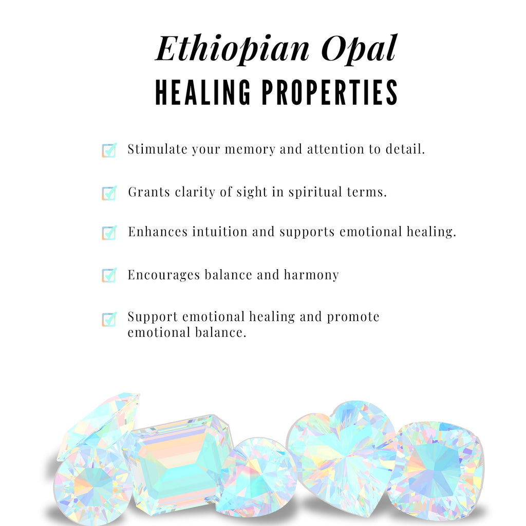 0.5 Carat Ethiopian Opal Marquise Cut Engagement Ring with Diamond Halo