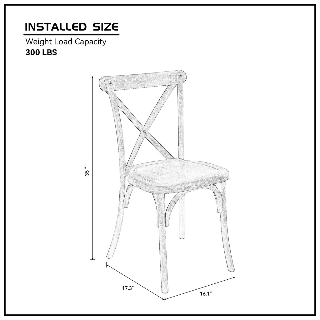 4-Pack Resin X-Back Chair, Mid Century Chair Modern Farmhouse Cross Back Chair for Kitchen ,Lime Wash