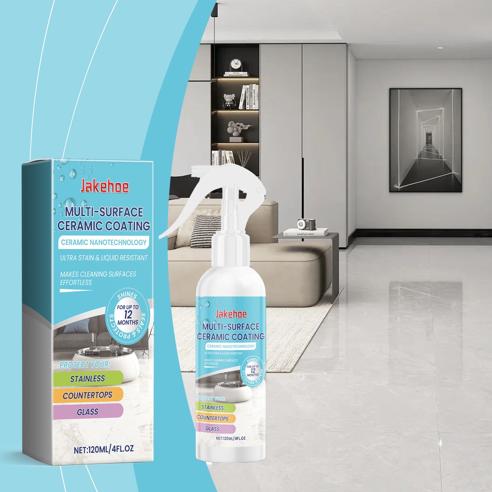 Home Ceramic Coating Spray Interior Tile Cleaning And Polishing Remove Wax Dirt Refurbishing Spray