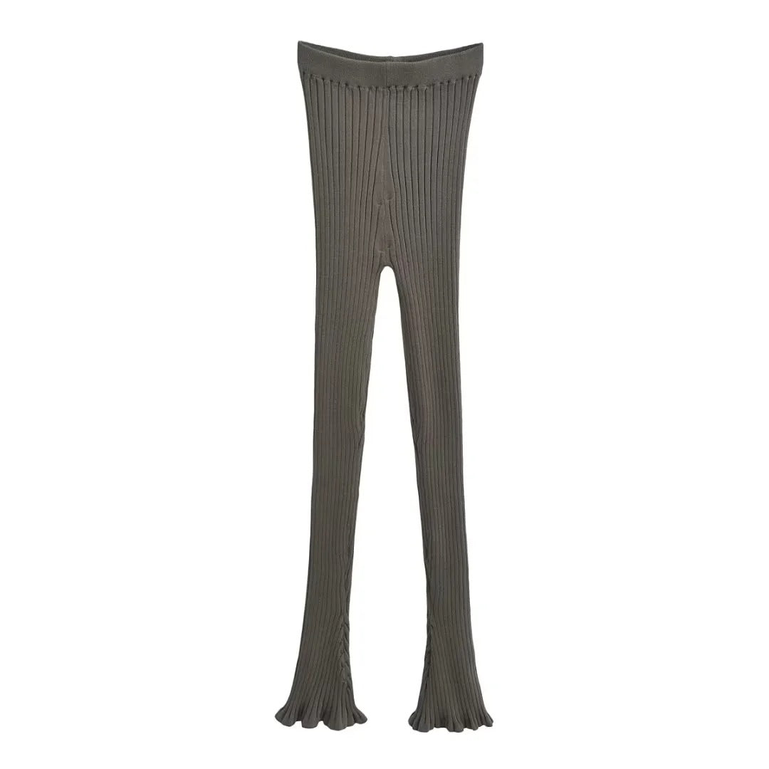 Bell bottom pants, long pants, women's autumn and winter new style, vertical groove strip, slim fit and slimming, floor length pants