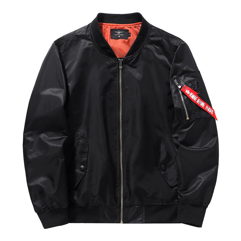 Men's autumn and winter new item plus plus size fat guy sports casual cotton jacket Air Force One MA1 pilot