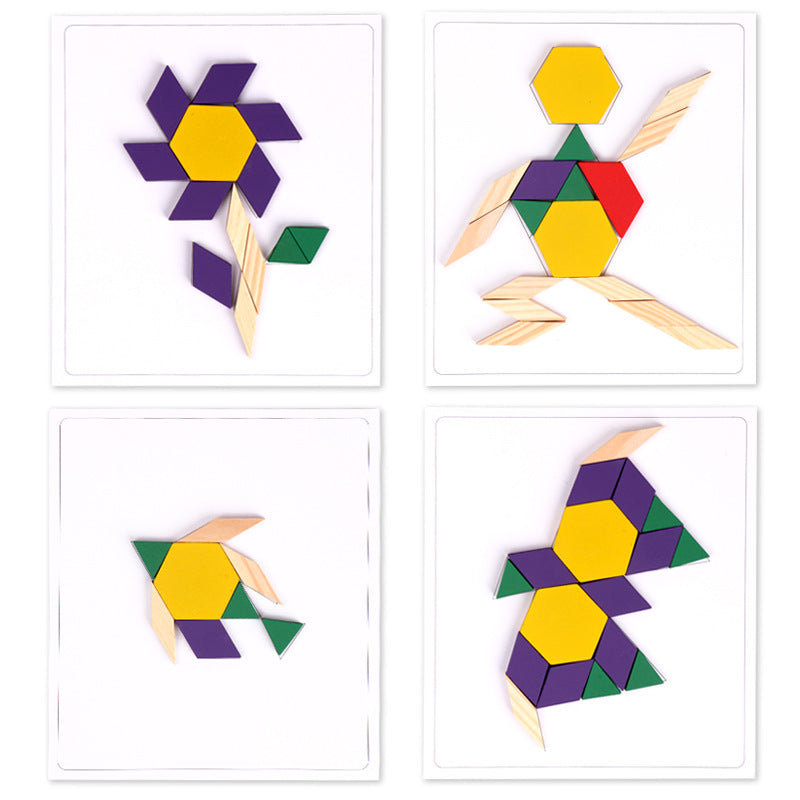 Children's Puzzle Tangram Puzzle 3-4-6 Year Old Elementary School Students Creative Boys and Girls Early Education Wooden Toys