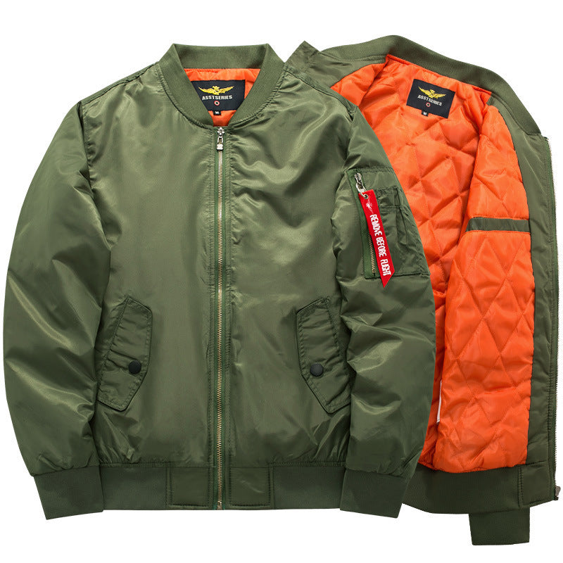 Men's autumn and winter new item plus plus size fat guy sports casual cotton jacket Air Force One MA1 pilot
