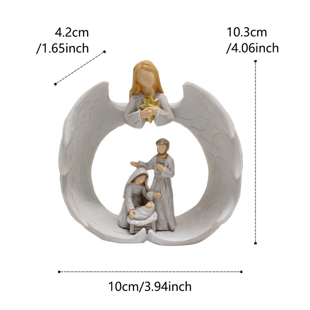 Nordic Creative Angel Family Sculpture Decoration Home Living Room Bookcase Decoration Crafts Resin Statue Ornament
