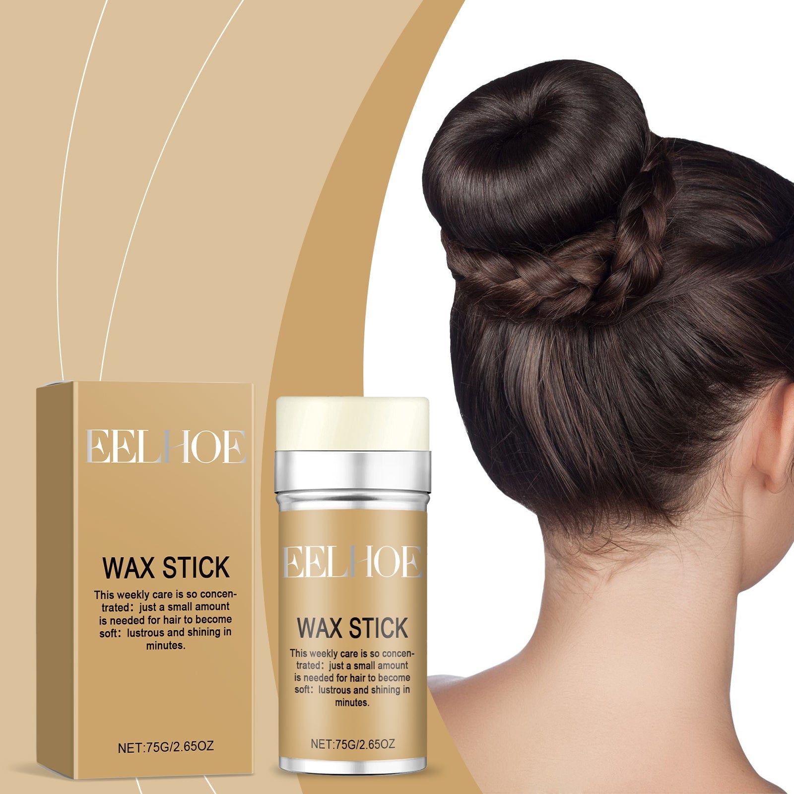 Hair Wax Wand, Hair Styling, Anti-Frizz, Hair Care Natural Shine Solid Styling Portable Hair Wax