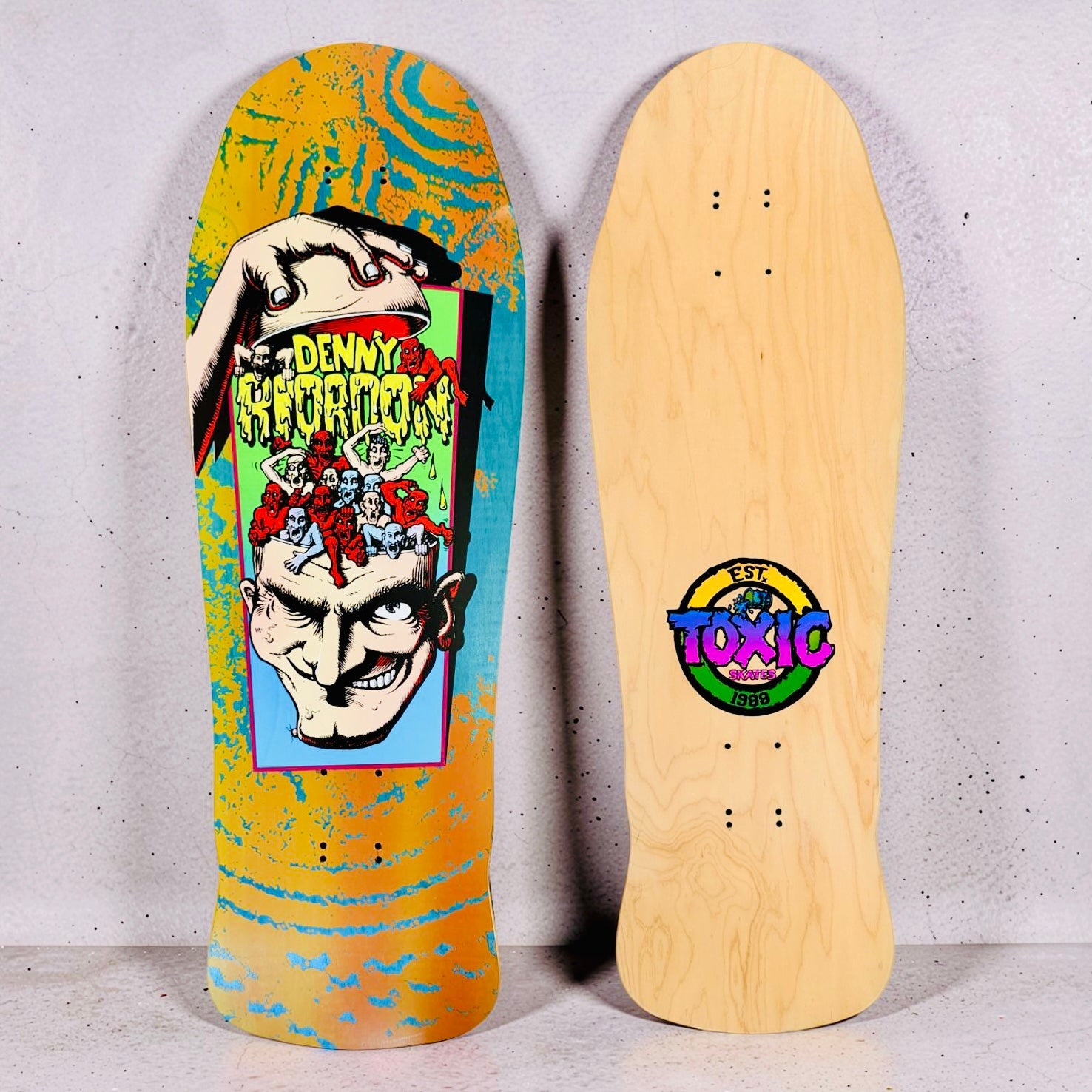 Denny Riordon Men-in-the-Head LIMITED-EDITION Toxic Deck 10.25”x31” HAND-PAINTED (1 of 10)