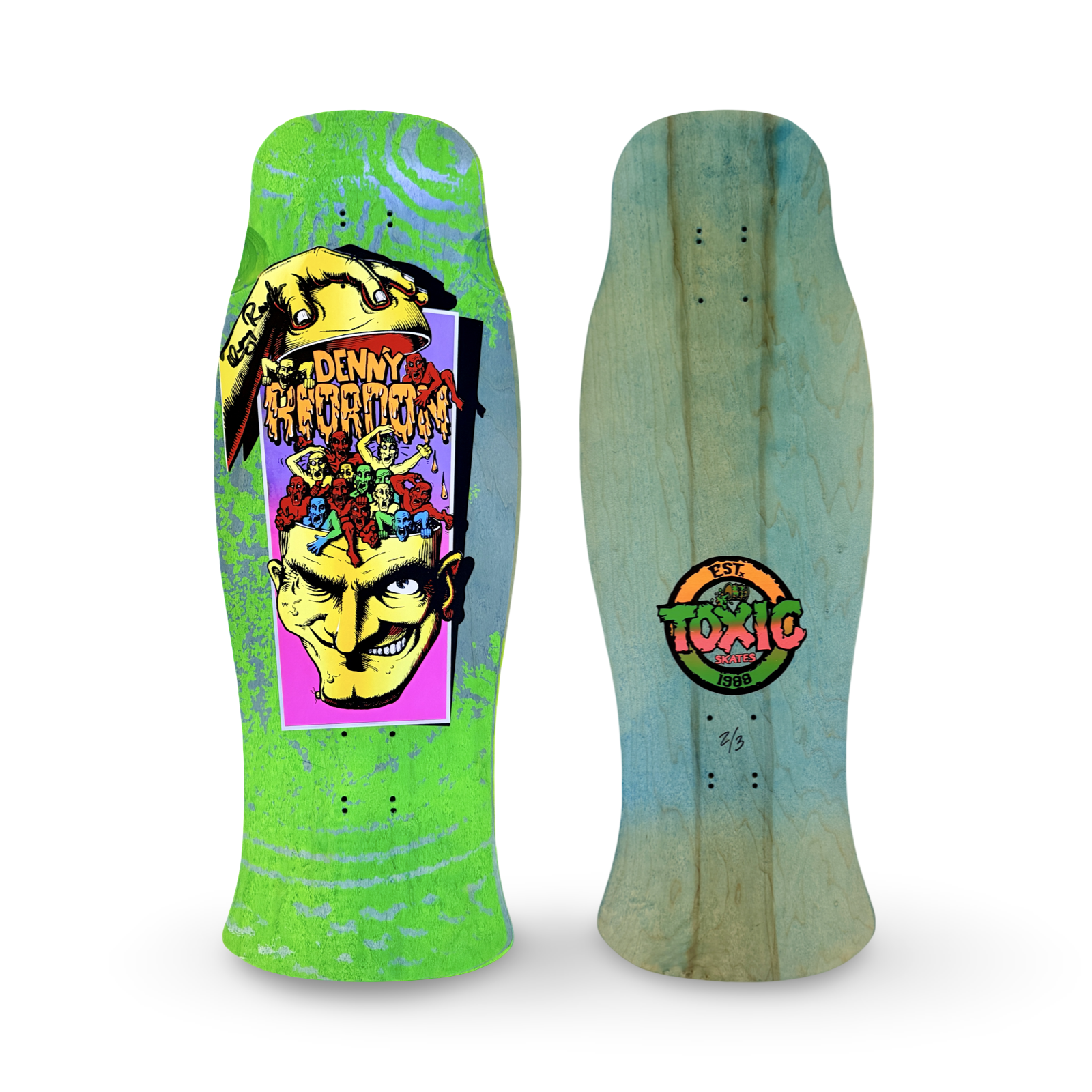 Denny Riordon Men-in-the-Head LIMITED-EDITION 10.6”x32” HAND-PAINTED & AUTOGRAPHED Deck (1 of 3)