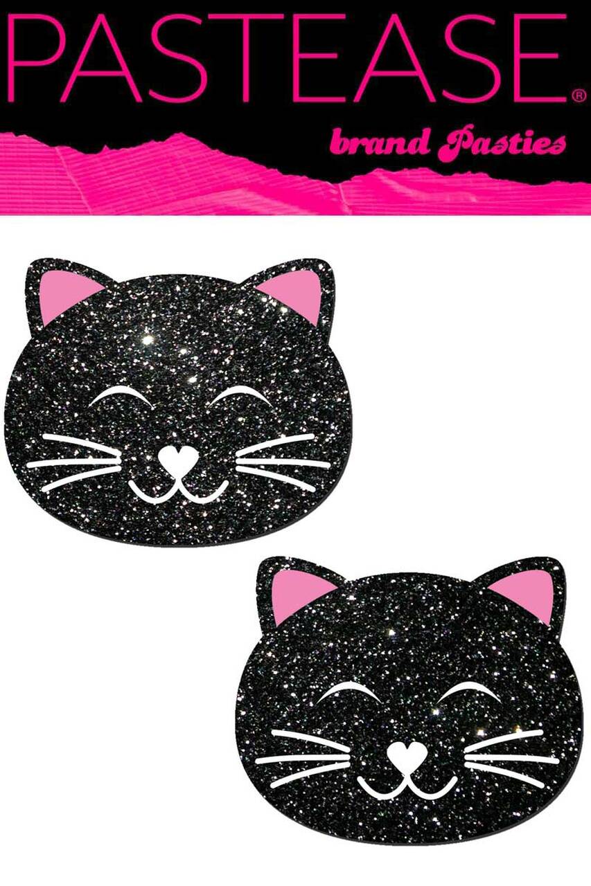 Black Glitter Kitty Cat Pasties - Andersen Mercantile