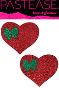 Red Glitter Heart with Bow Pasties - Andersen Mercantile