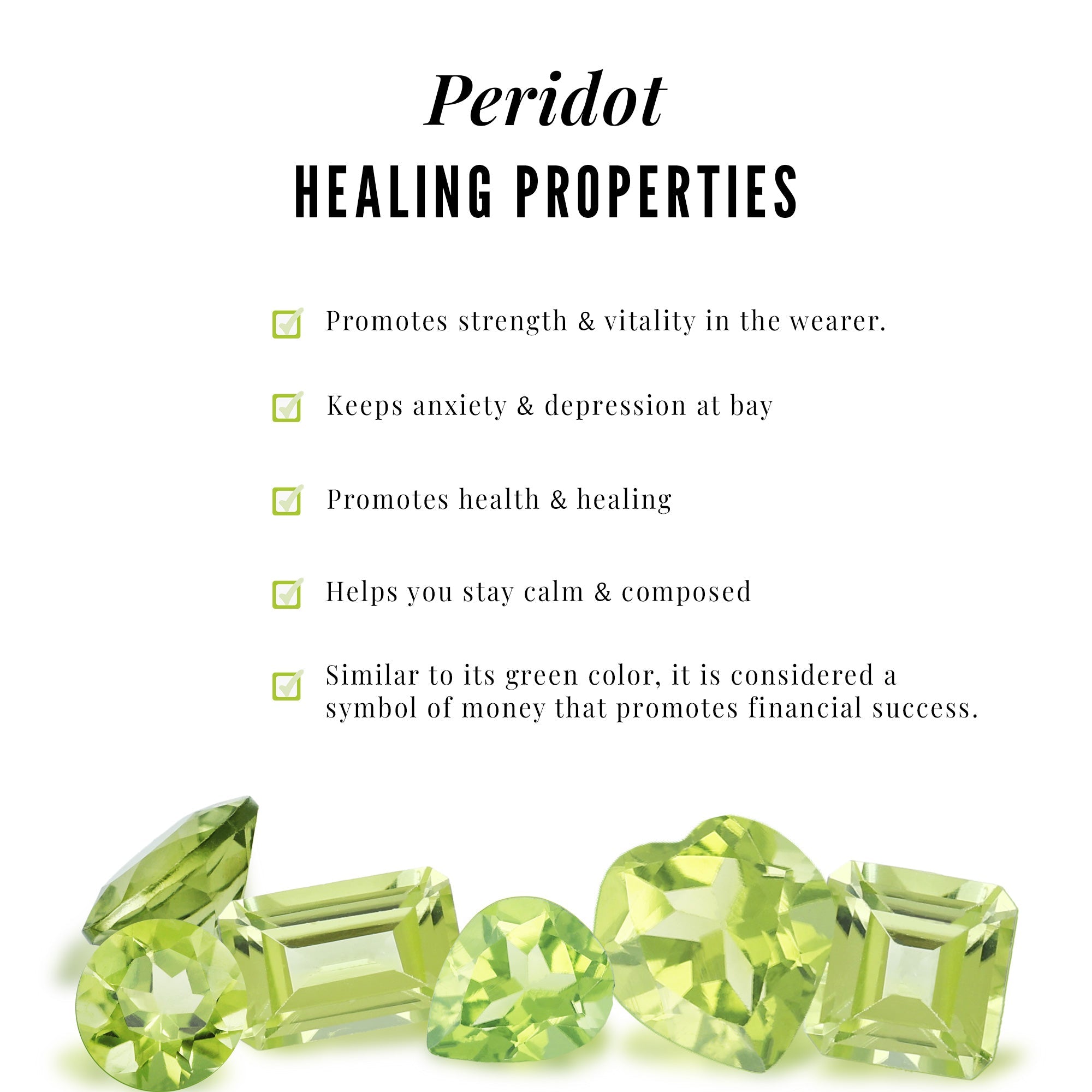 Natural 2 Carat Peridot Engagement Ring with Wedding Band