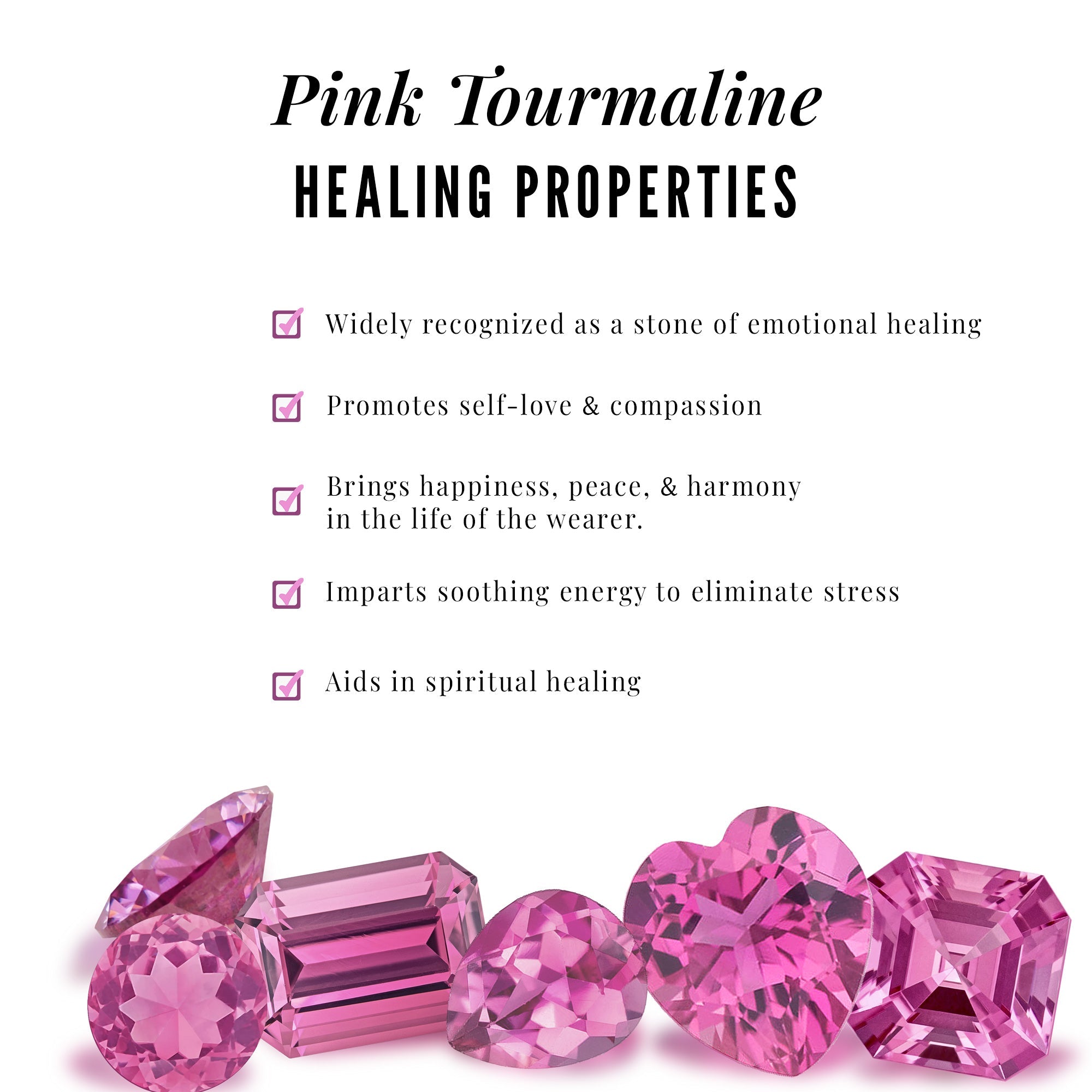 Princess Cut Pink Tourmaline Engagement Ring with Diamond Accent