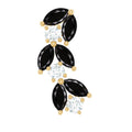 Marquise Black Onyx and Diamond Leaf Ear Crawler Earring