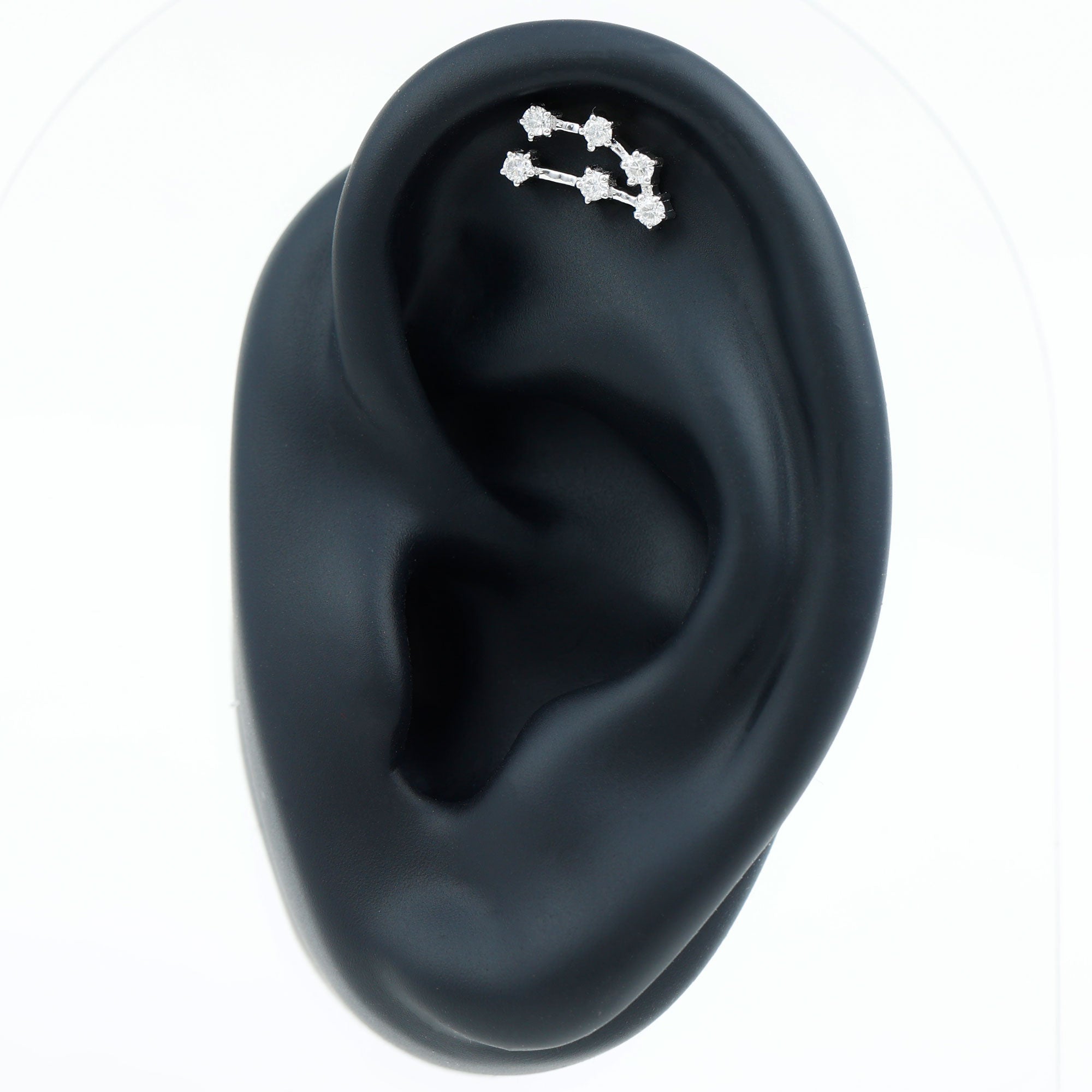 Certified Moissanite Capricorn Zodiac Ear Crawler Earring