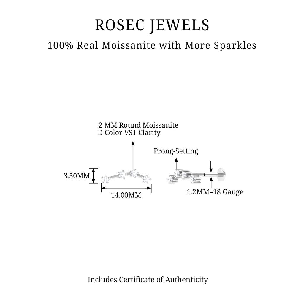 Moissanite Ear Climber Aquarius Earring