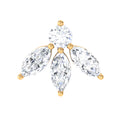 Certified Moissanite Leaf Piercing Earring