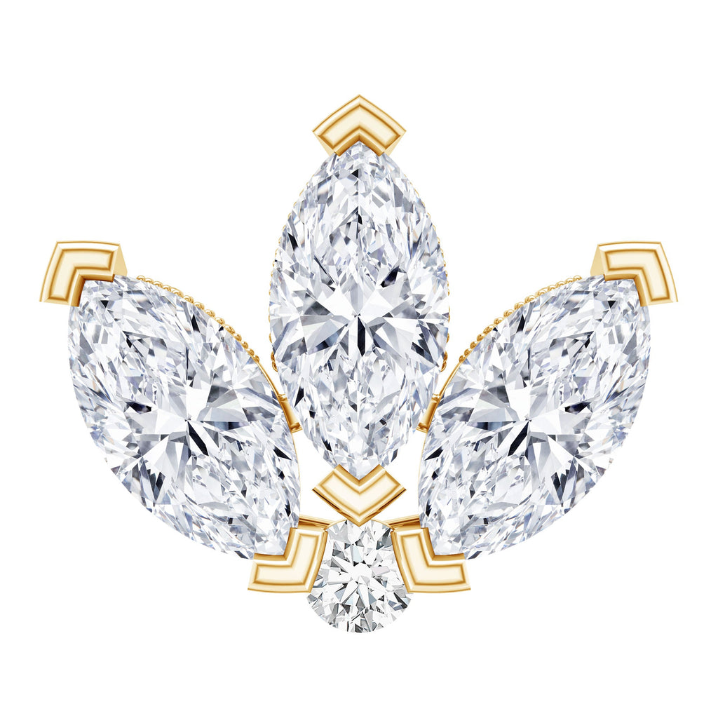 Marquise Diamond Lotus Earring for Cartilage Piercing