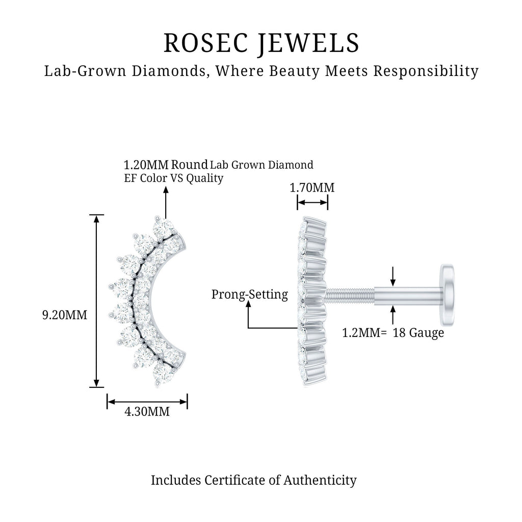 Certified Diamond Curved Cartilage Earring