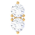 Natural Diamond 2 Stone Earring for Tragus Piercing
