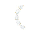 Certified Pear Cut Moissanite Ear Crawler Earring