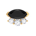 Marquise Black Onyx Helix Earring with Lab Grown Diamonds