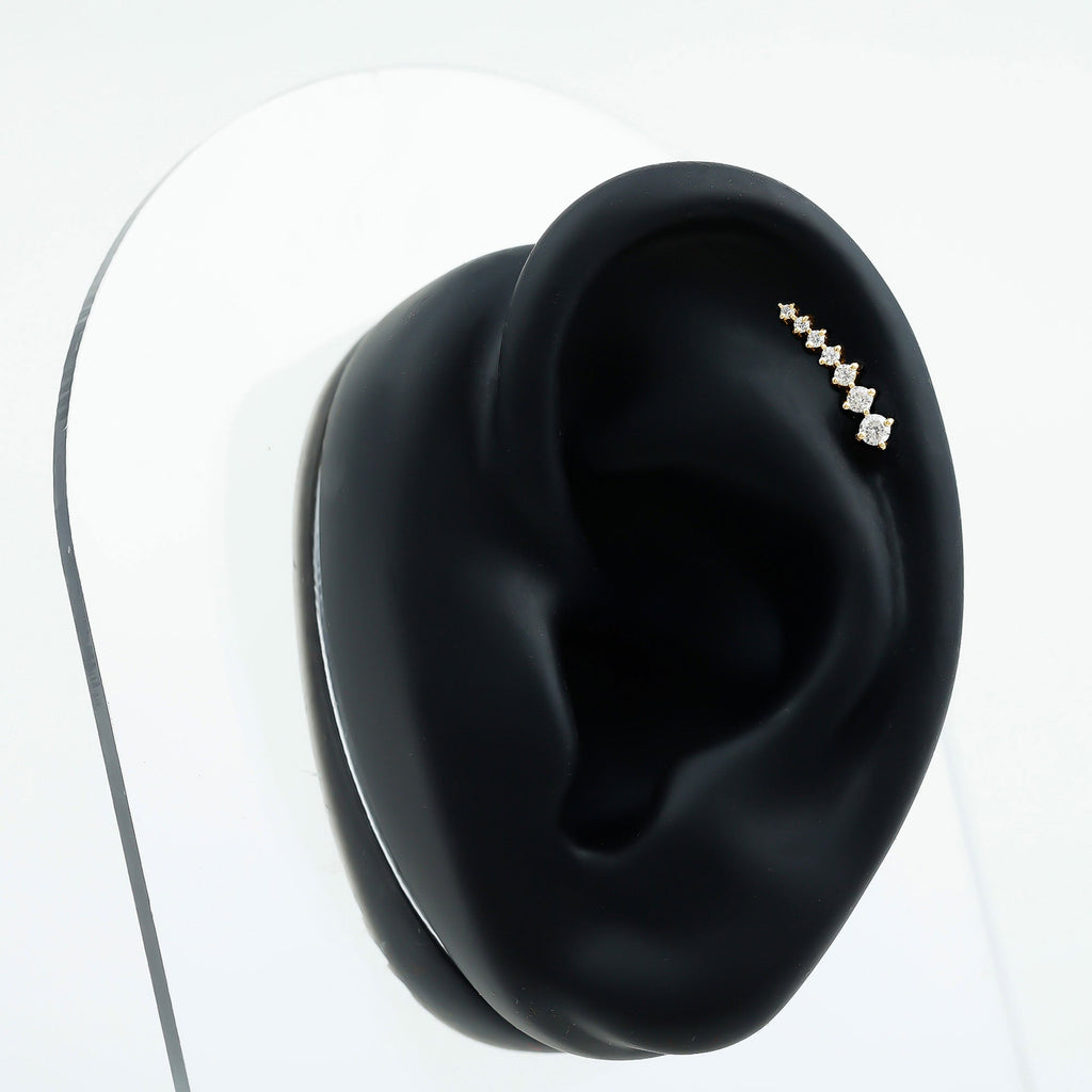 Graduated Style Diamond Ear Climber Earring