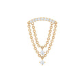 Moissanite Double Chain Dangling Earring for Cartilage Piercing