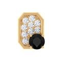 Black Onyx and Diamond Octagon Cartilage Earring