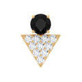 Black Onyx and Diamond Triangle Cartilage Earring