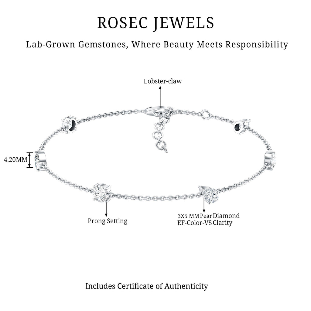 Certified Lab Grown Diamond Stackable Chain Bracelet