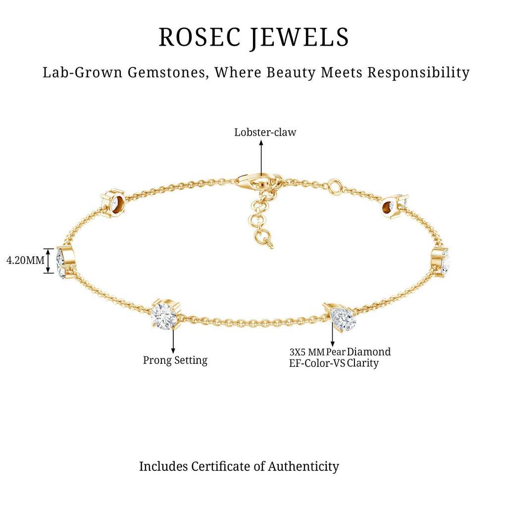 Certified Lab Grown Diamond Stackable Chain Bracelet