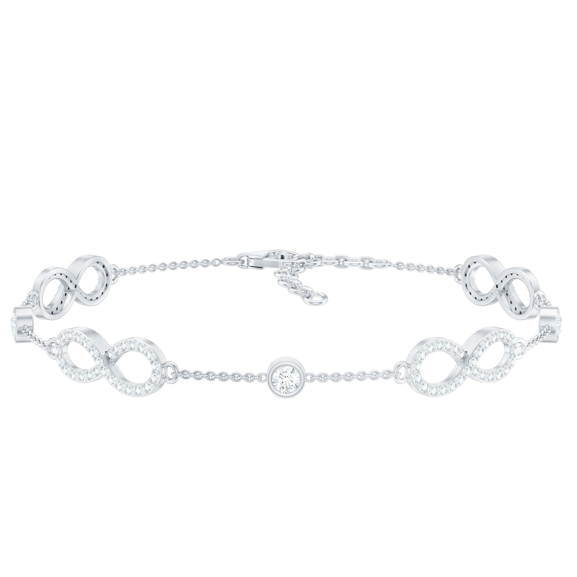 Certified Moissanite Infinity Chain Bracelet