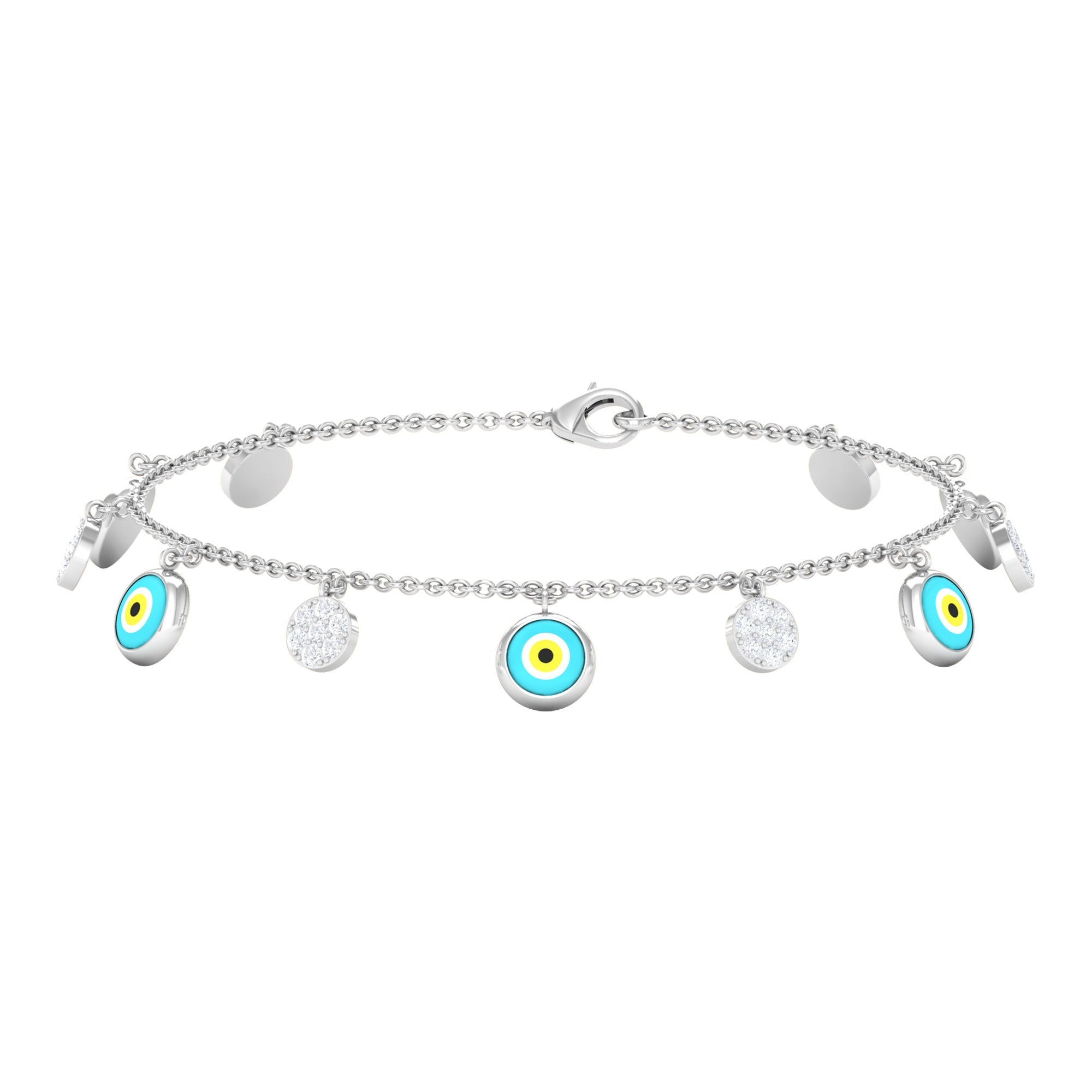 Certified Diamond Evil Eye Chain Bracelet