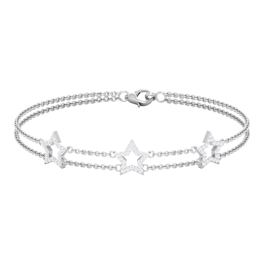 Certified Diamond Star Double Chain Bracelet