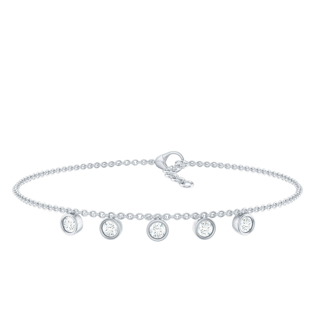0.5 Carat Certified Moissanite Five Stone Bracelet with Certificate