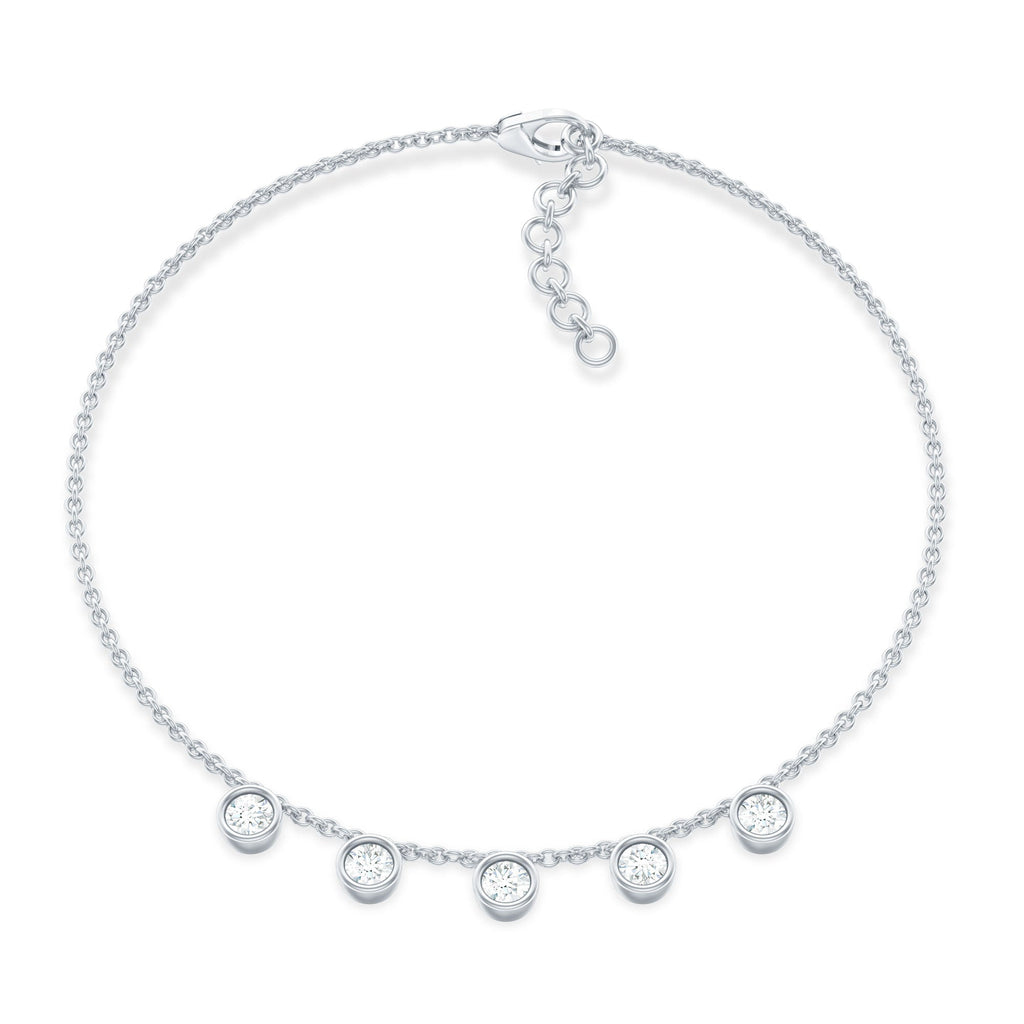 0.5 Carat Certified Moissanite Five Stone Bracelet with Certificate