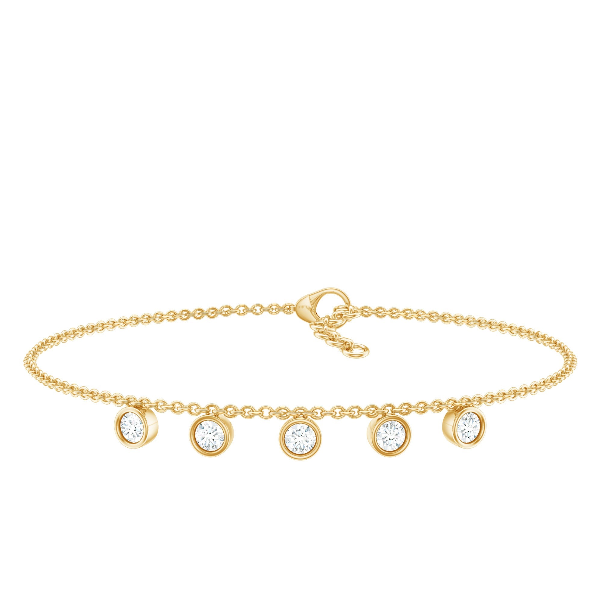 0.5 Carat Certified Moissanite Five Stone Bracelet with Certificate
