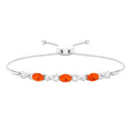 Natural 1.95 Carat Oval Fire Opal Infinity Bolo Bracelet for Women
