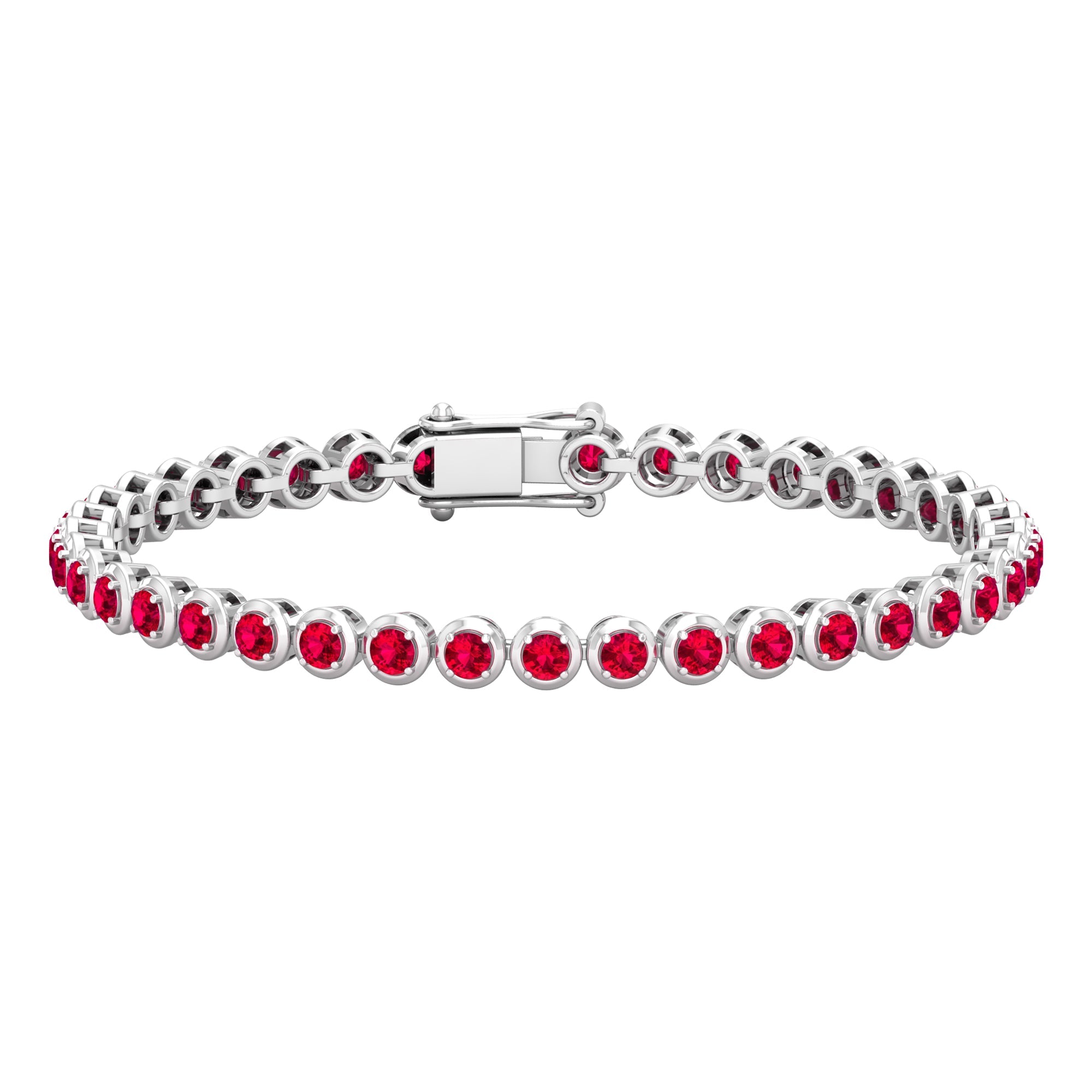Certified Lab Grown Ruby Tennis Bracelet for Women