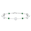 Genuine Emerald and Diamond Station Bracelet with Certificate