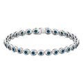 Bezel Set London Blue Topaz Tennis Bracelet for Women