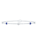 1.5 Carat Certified Moissanite and Evil Eye Station Chain Bracelet