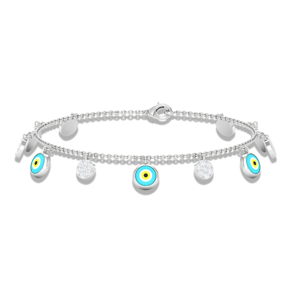 Certified Diamond Evil Eye Chain Bracelet