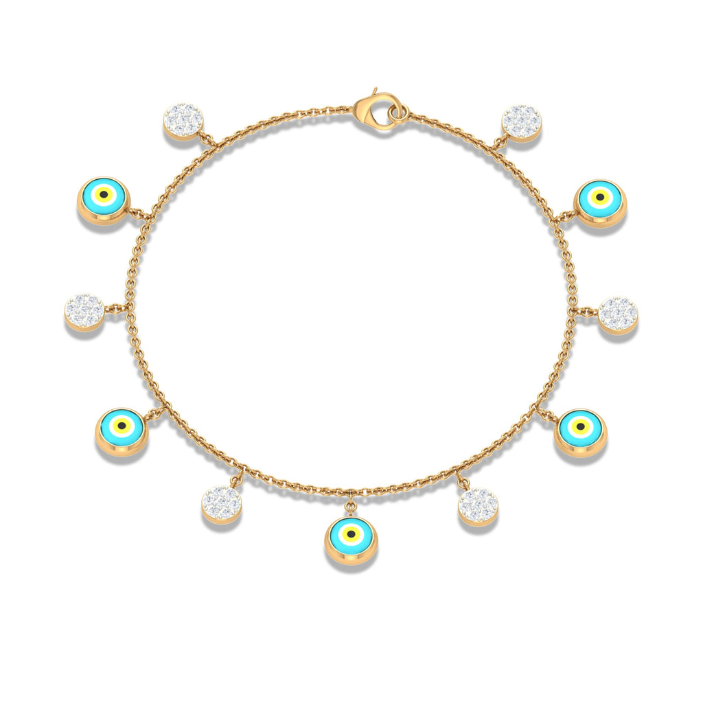 Certified Diamond Evil Eye Chain Bracelet